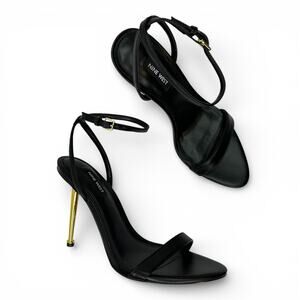 Nine West Reina NWT Ankle Strap Sandals Size 8 Black Dress Sandal Stiletto Heel